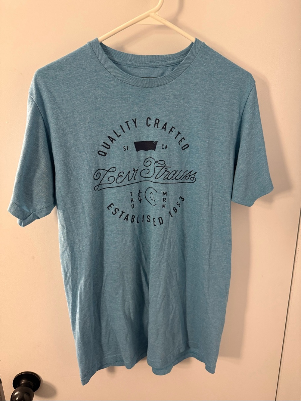 Levi's Men's Heather Teal Graphic Crew Neck Tee - Picture 1 of 3